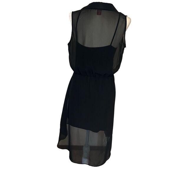 Red Ranch Sheer Black Dress with Gold Details and Slip. Size M. Great Condition - Picture 5 of 10